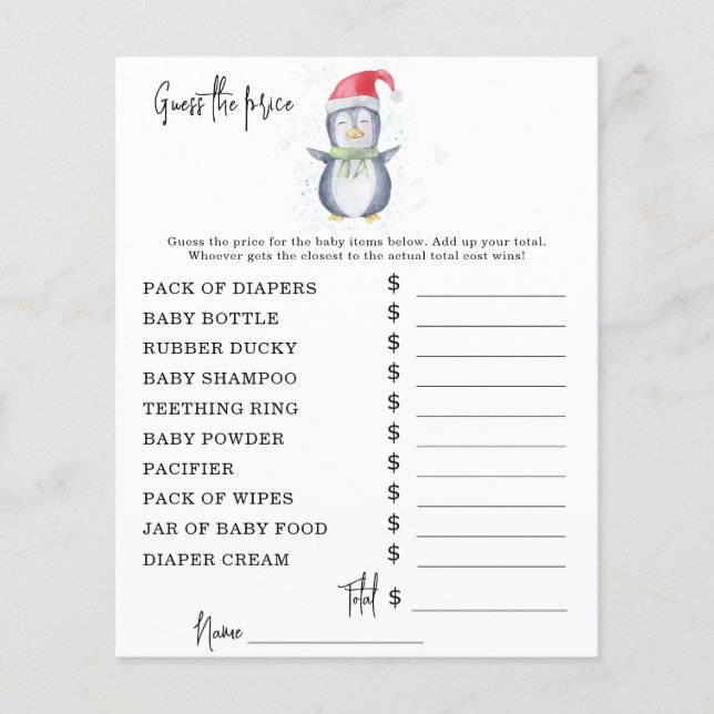 Penguin - Party-spel | Prist gissningsspel (Framsida)