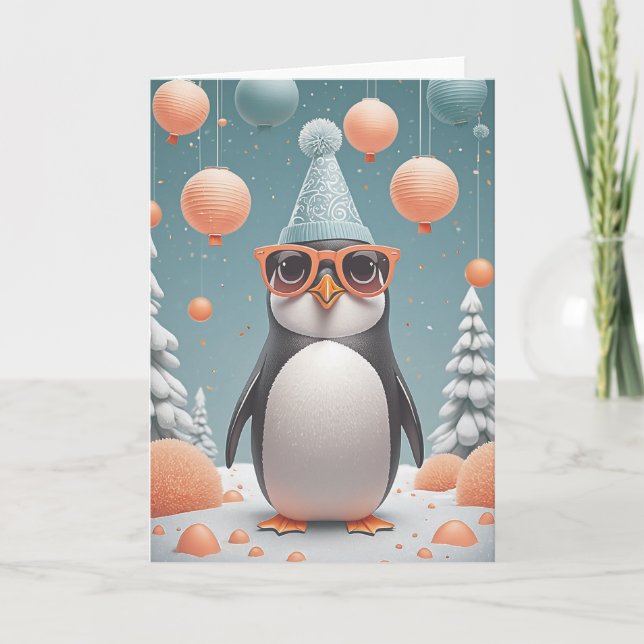 Penguin Party Wishes Kort (Framsida)