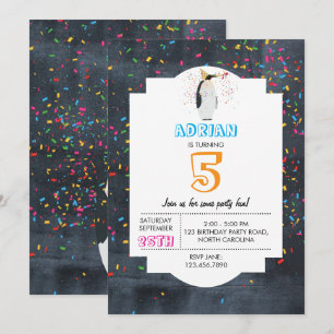 Penguin Partying - Animals Party Boy Girl Birthday Inbjudningar