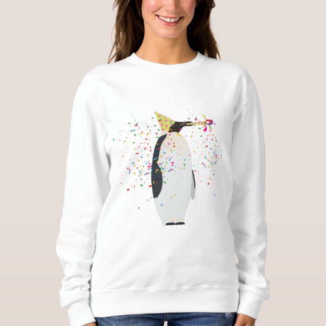Penguin Partying - Djur med Party T Shirt (Framsida)