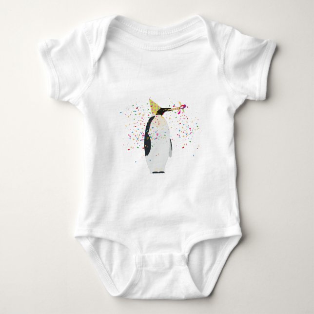 Penguin Partying - Djur med Party T Shirt (Framsida)