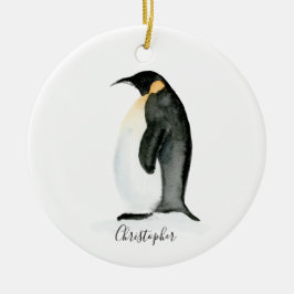 Penguin Personlig vattenfärg Ornament