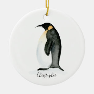 Penguin Personlig vattenfärg Ornament
