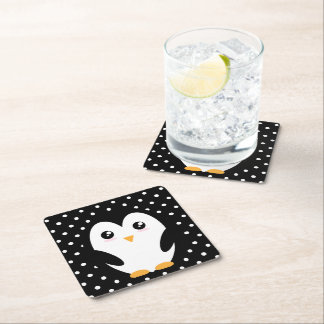 Penguin Polka Dot Underlägg ❄️ ✨ Papper Kvadrat