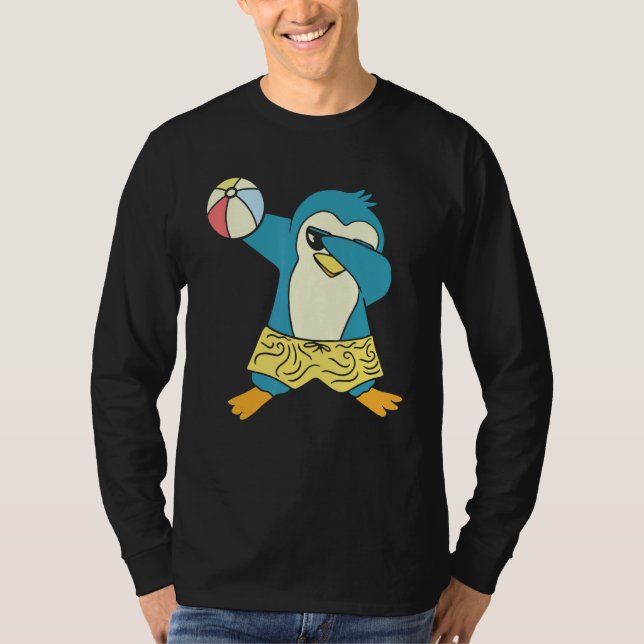 Penguin   Pool Party Inflatable Sphere Water Ball T Shirt (Framsida)