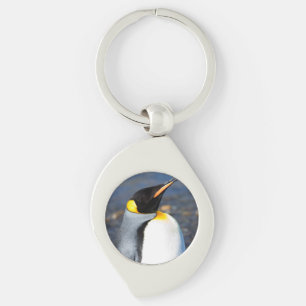 Penguin Porträtt Swirl Silverfärgad Nyckelring