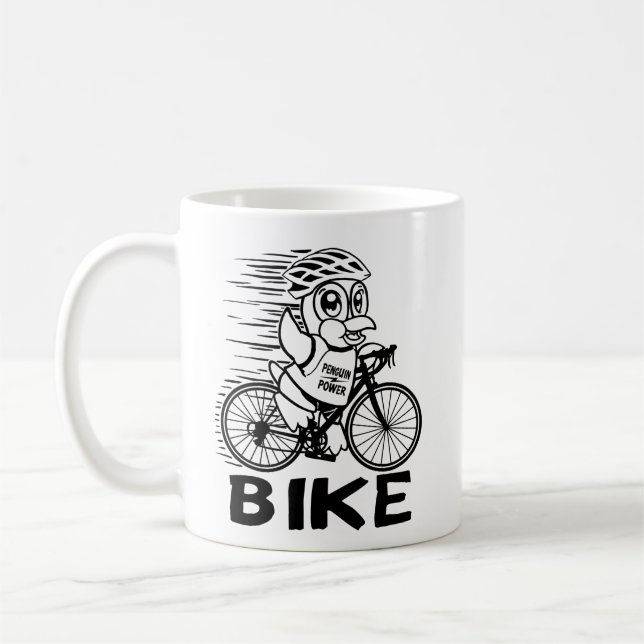 Penguin Power Bike Cycling Kaffemugg (Vänster)