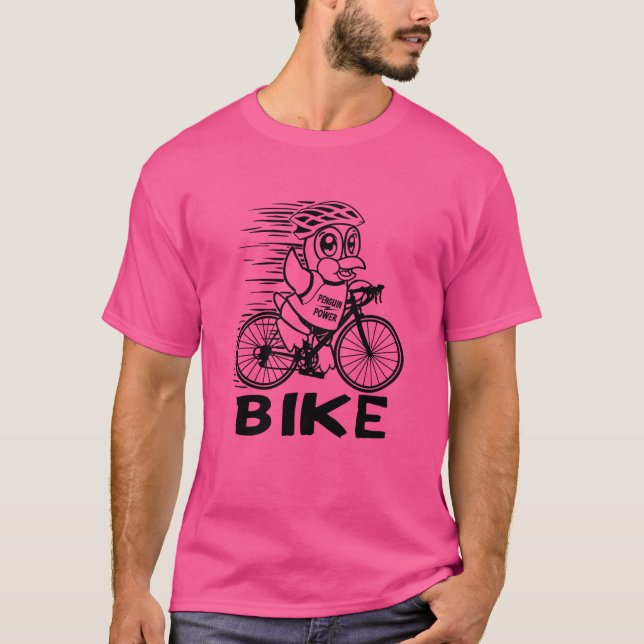 Penguin Power Bike Cycling T Shirt (Framsida)