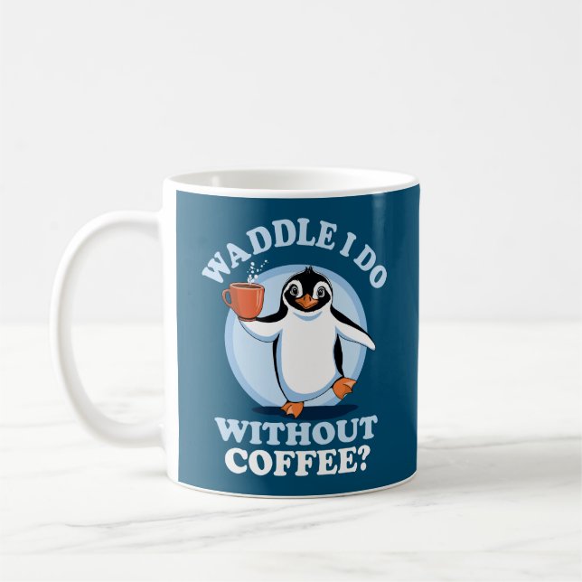 Penguin Pun | Kaffe I utan kaffe Kaffemugg (Vänster)