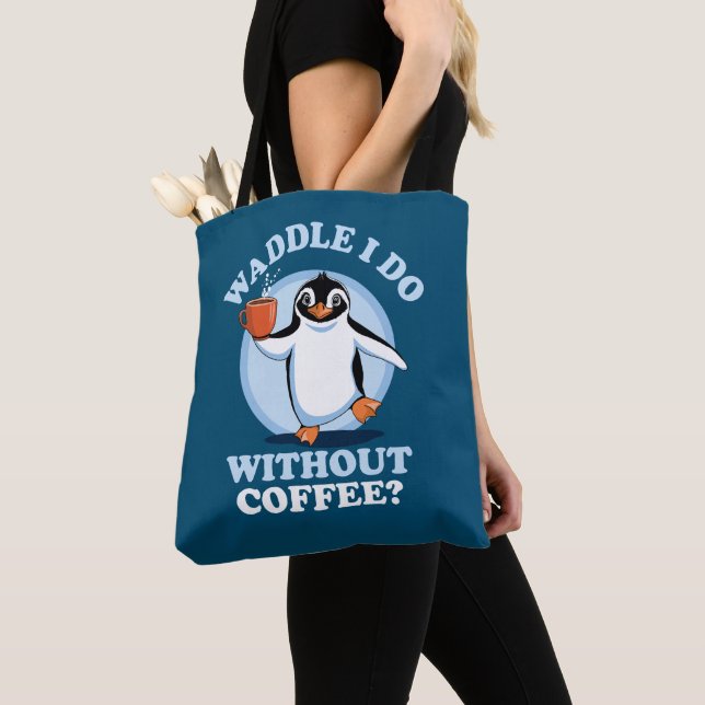 Penguin Pun | Kaffe I utan kaffe Tygkasse (Närbild)