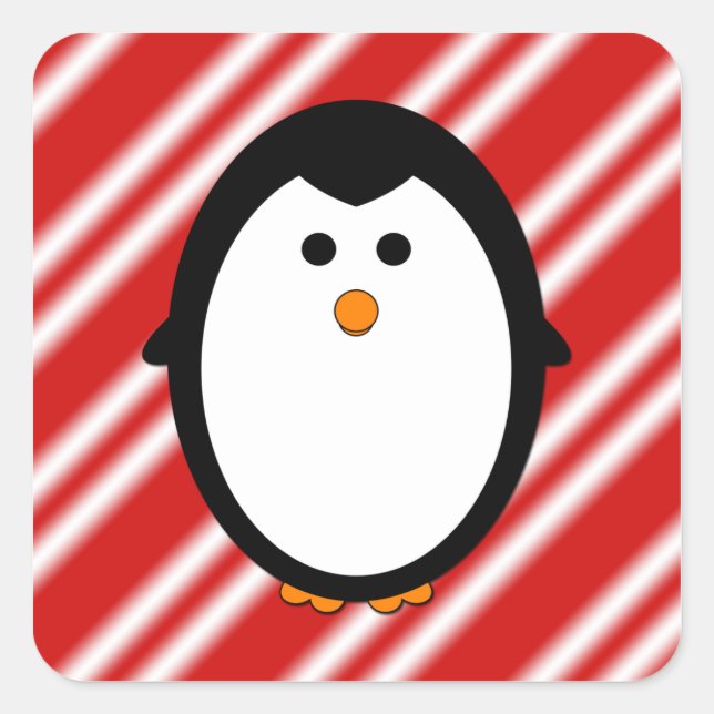 Penguin rand fyrkantigt klistermärke (Framsida)