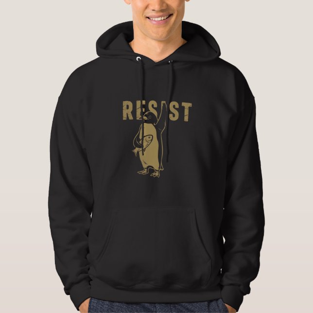 Penguin Resistent Penguins protest mot tullar Hoodie (Framsida)