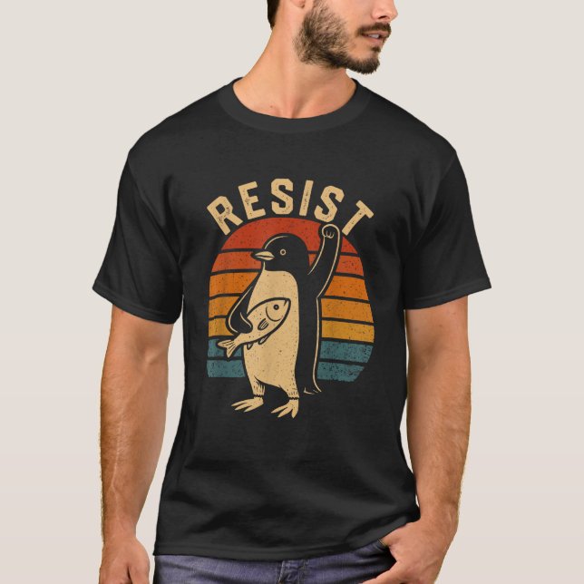 Penguin Resistent Penguins protest mot tullar T Shirt (Framsida)