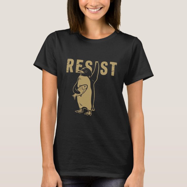 Penguin Resistent Penguins protest mot tullar T Shirt (Framsida)