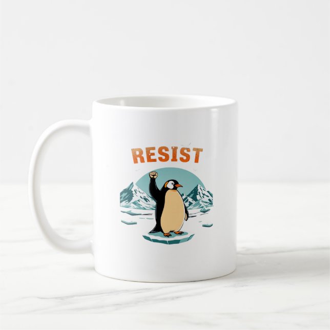 Penguin Resistmuckup Graphic Vintage Arktis Kaffemugg (Vänster)