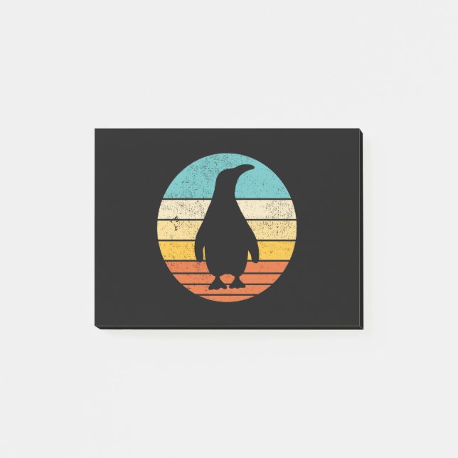 Penguin Retro Vintage Sunset Post-it Block (Framsida)