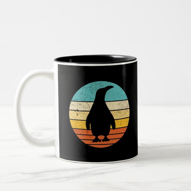 Penguin Retro Vintage Sunset Två-Tonad Mugg (Vänster)