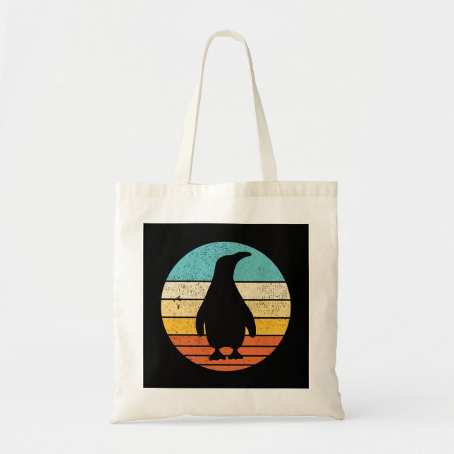 Penguin Retro Vintage Sunset Tygkasse (Framsidan)