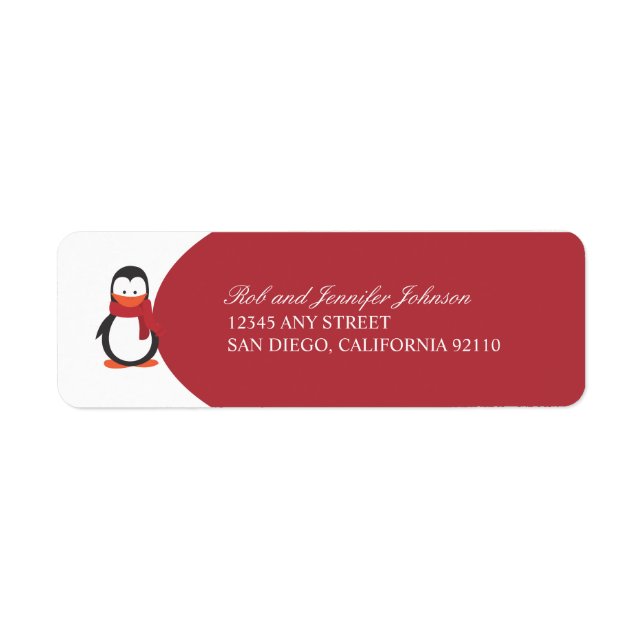 Penguin Returetiketter-red Returadress Etikett (Framsidan)