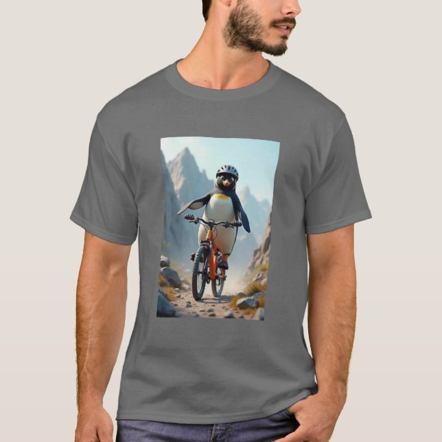 Penguin rider en cyklisk t-shirt (Framsida)