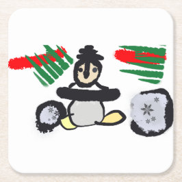 Penguin rock Christmas  Underlägg Papper Kvadrat