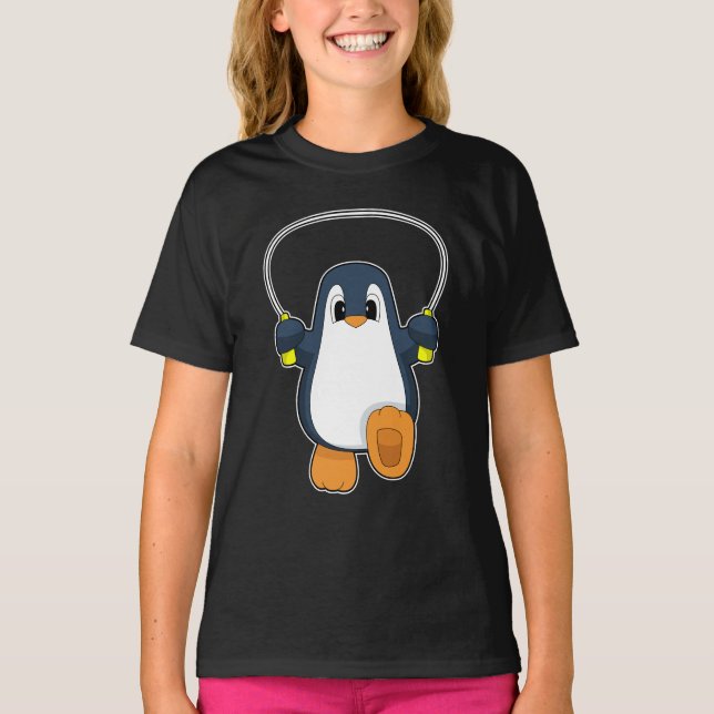 Penguin Rope hoppar över jumprep T Shirt (Framsida)