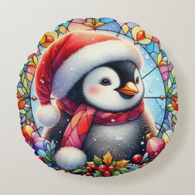 Penguin Round Dekorativ kudde (Framsidan)