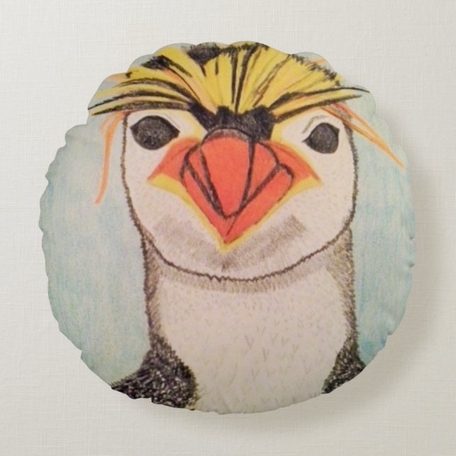Penguin Round Pillow Rund Kudde (Framsidan)