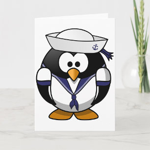 Penguin Sailor Greeting Card Kort
