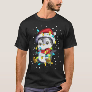 Penguin Santa Hat Fairy Ljus jul Ljus T Shirt