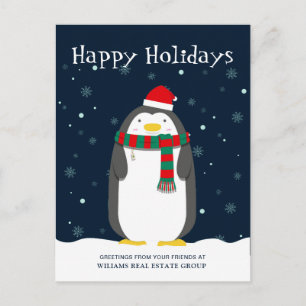 Penguin Santa Hat jul Corporate Hälsning Vykort