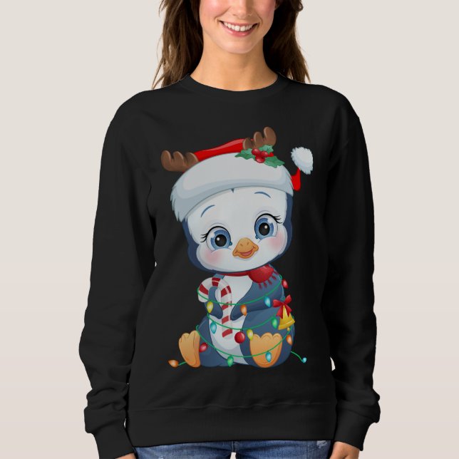 Penguin Santa Hat jul Penguin Älskare Pajama T Shirt (Framsida)