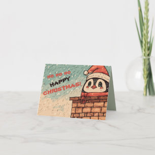 Penguin Santa Kort