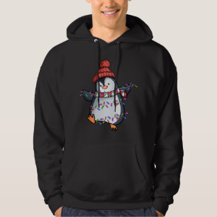 Penguin Santa Ljus jul Pajamas Cute Pengui Hoodie