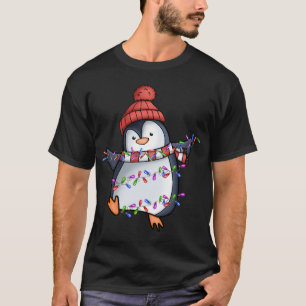 Penguin Santa Ljus jul Pajamas Cute Pengui T Shirt