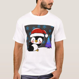 Penguin Santa säger god jul T Shirt