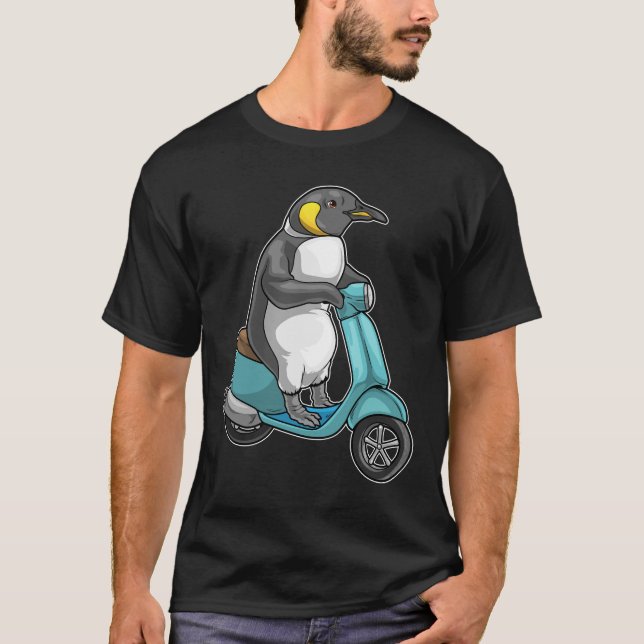 Penguin Scooter T Shirt (Framsida)