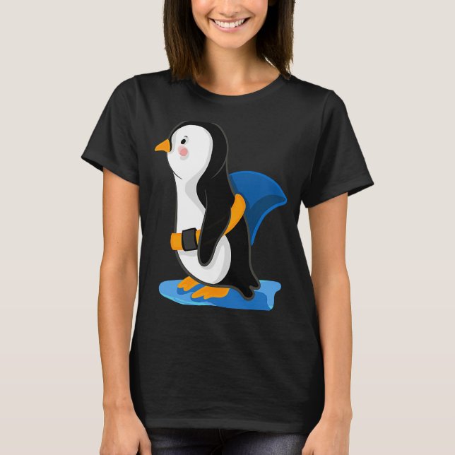 Penguin shark fin  illustration t shirt (Framsida)