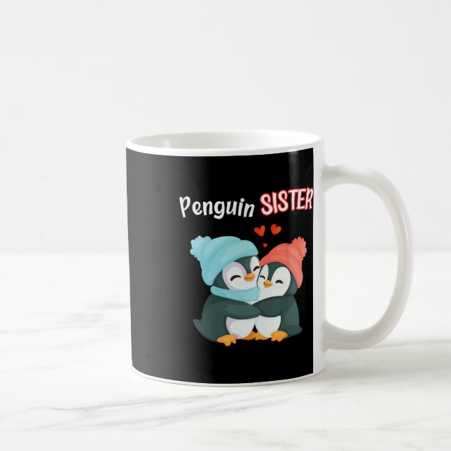 Penguin Sister - Syskon Funny &amp; Cute Daught Kaffemugg (Höger)