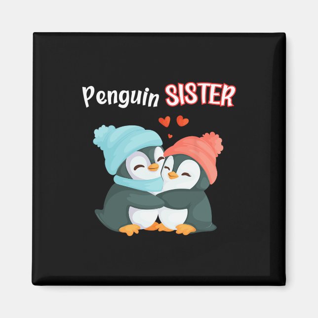 Penguin Sister - Syskon Funny &amp; Cute Daught Magnet (Framsidan)