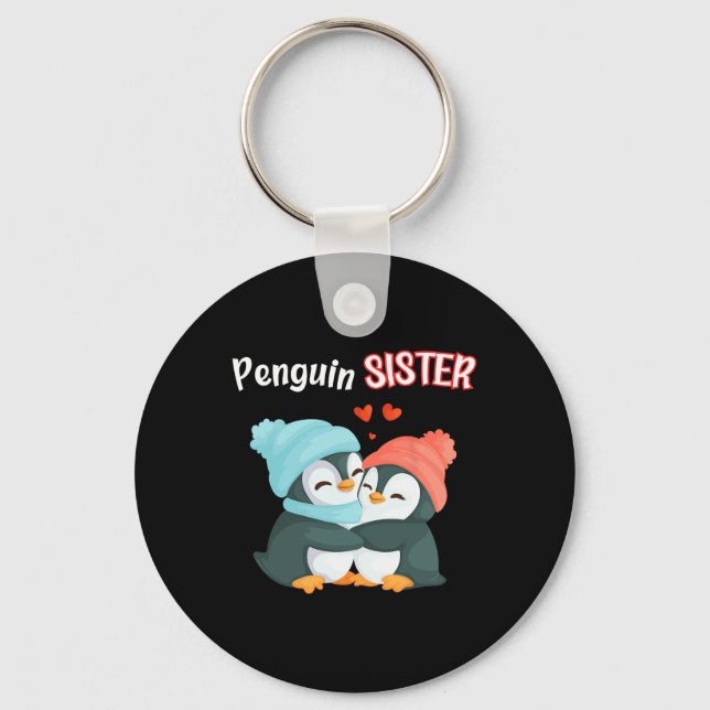 Penguin Sister - Syskon Funny &amp; Cute Daught Nyckelring (Framsida)