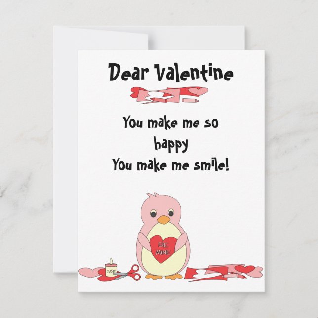 Penguin-Skapar Valentineser Julkort (Framsida)