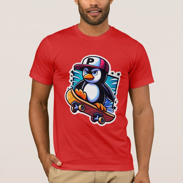 PENGUIN SKATEBOARDER T SHIRT (Framsida)
