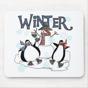 Penguin Skating Helgdag Tshirts och Gifts Musmatta