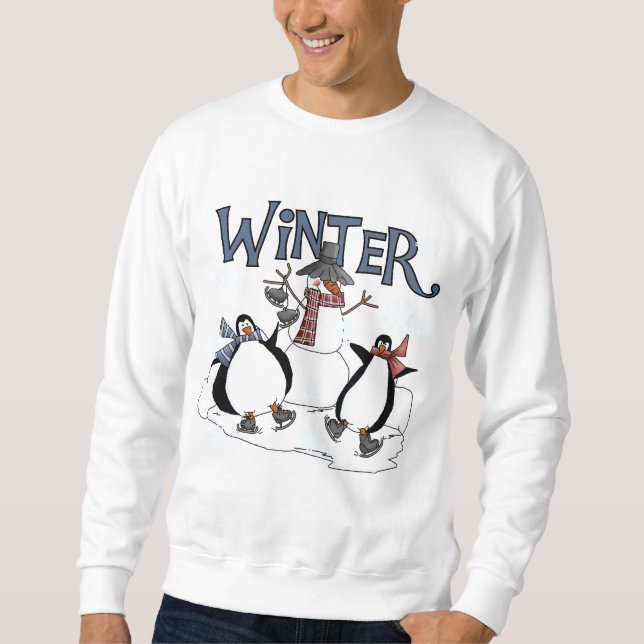 Penguin Skating Helgdag Tshirts och Gifts Sweatshirt (Framsida)
