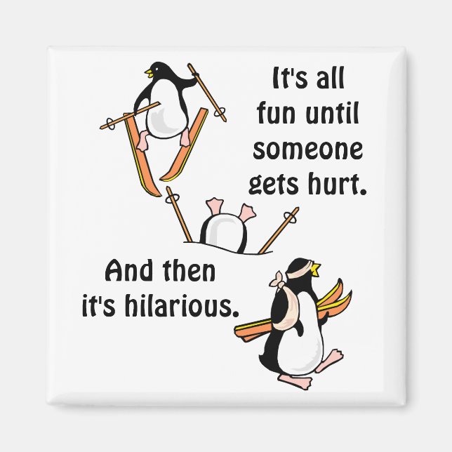 Penguin Ski Äventyr Magnet (Framsidan)