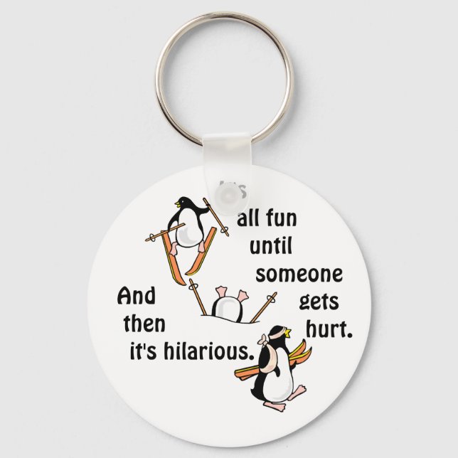 Penguin Ski Äventyr Nyckelring (Framsida)