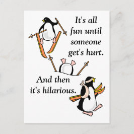 Penguin Ski Äventyr Vykort