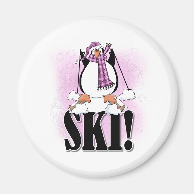 Penguin Ski Magnet (Framsidan)