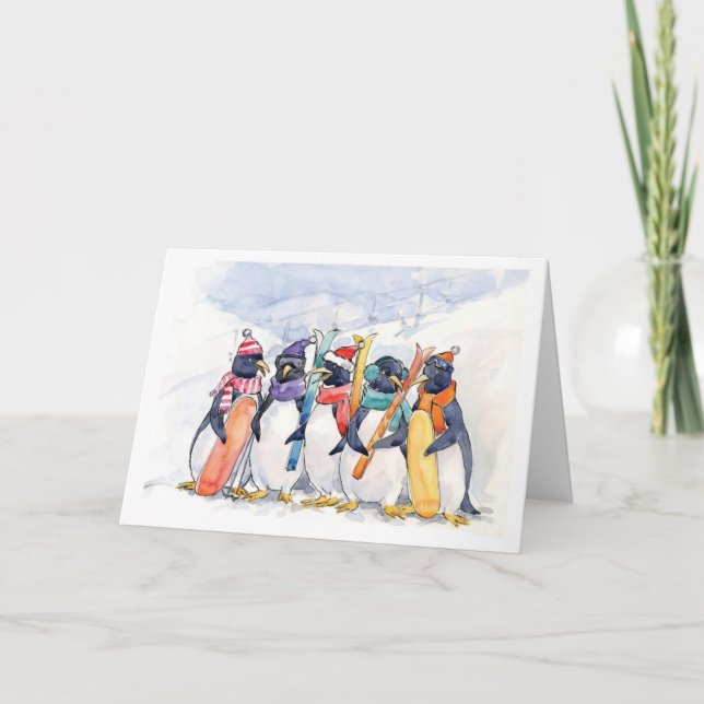 Penguin Ski Resa Helgkort (Framsida)